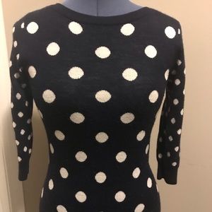 Limited Navy Polka Dot Crewneck Sweater, Small